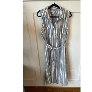 Eighty Eight Premium Striped Linen Dress, 2x